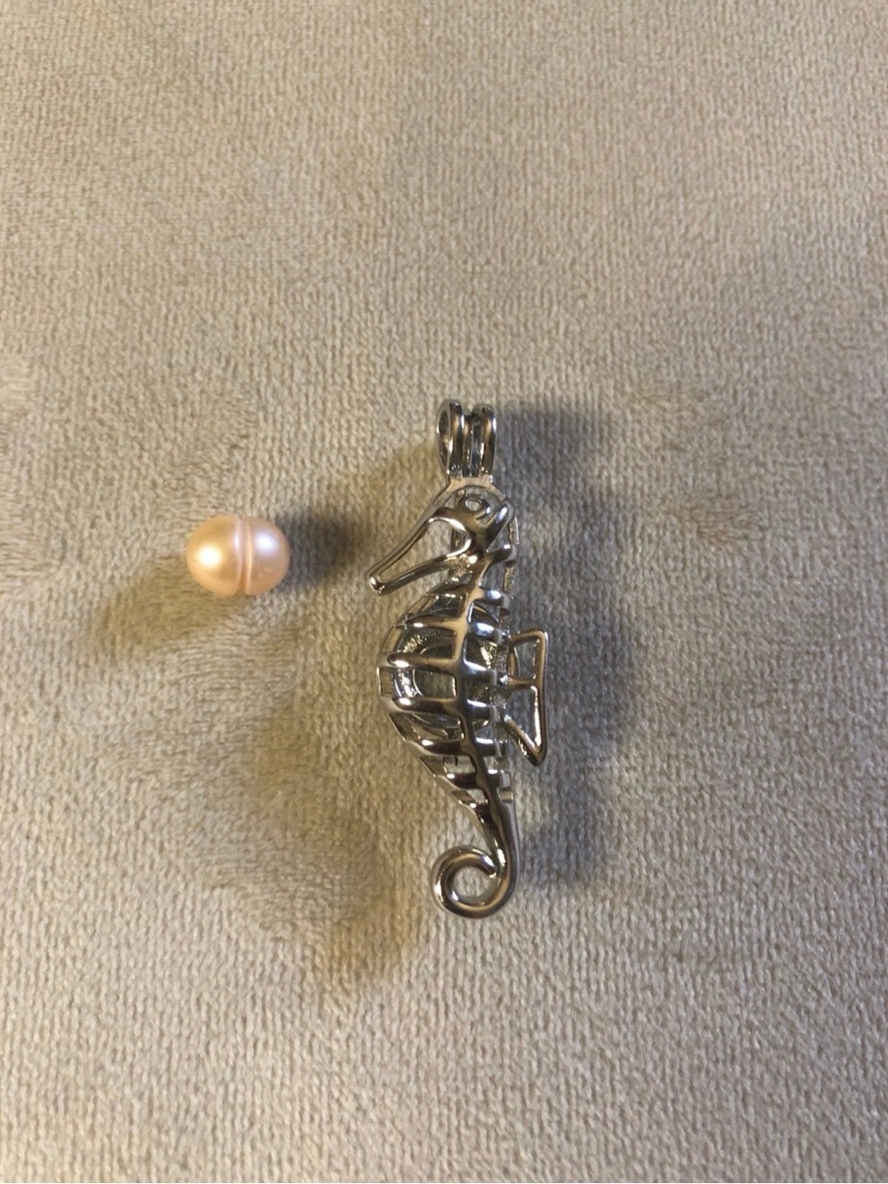 Seahorse Pearl Cage Pendant Locket